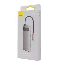 Перехідник USB HUB Baseus Baseus Metal Gleam Series 4в1 (Type-C) (USB3.0+1RJ45) ..